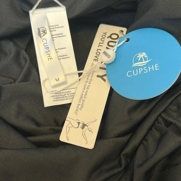 Cupshe V Neck Shirring One Piece Swimsuit-Size M  NWT - Picture 6 of 7